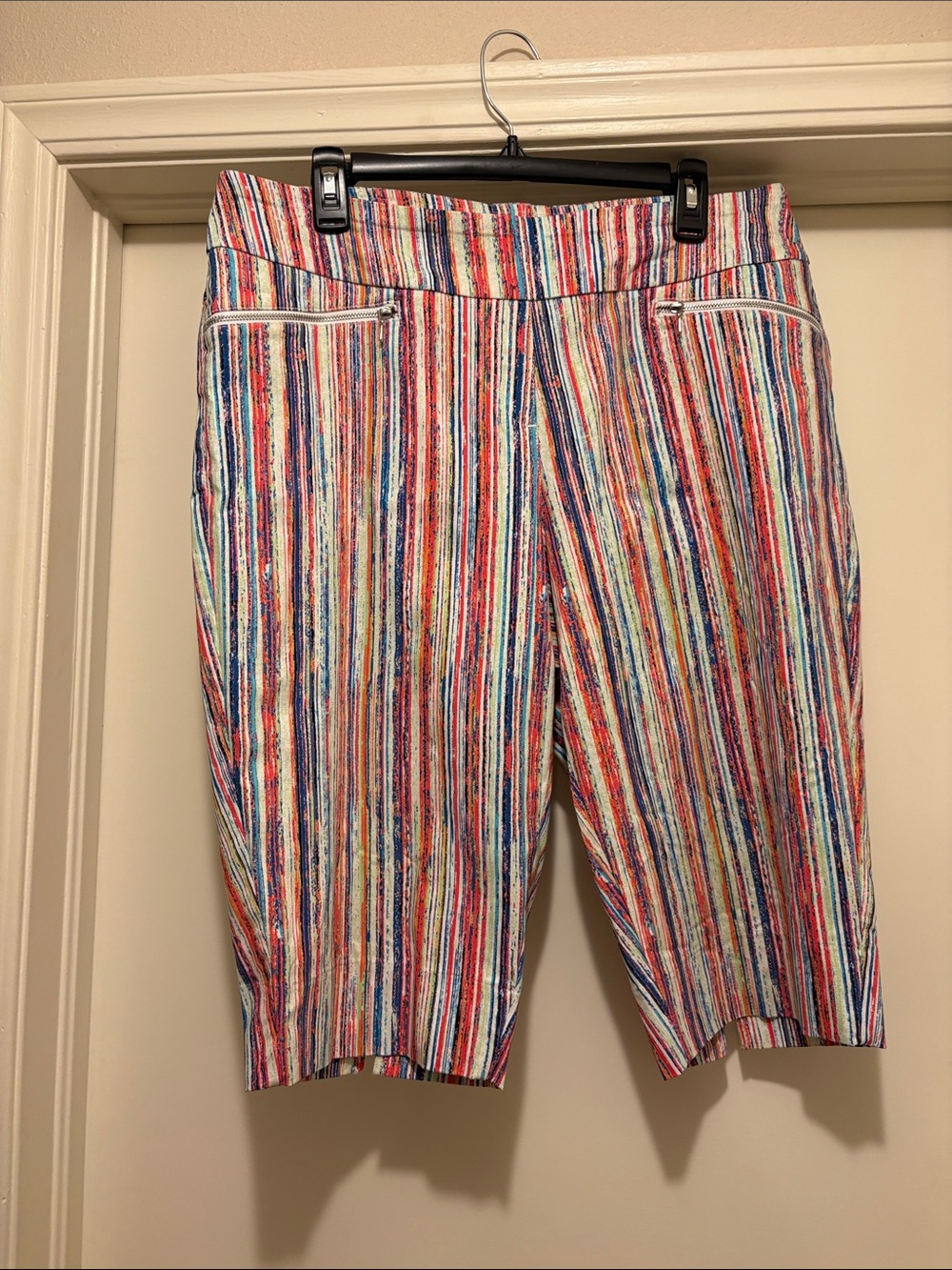 Multicolor Striped Bermuda Shorts